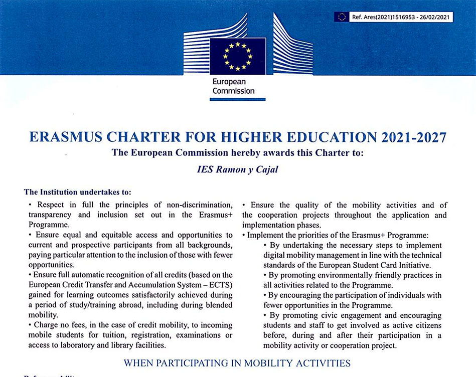 imagen documento Erasmus Charter